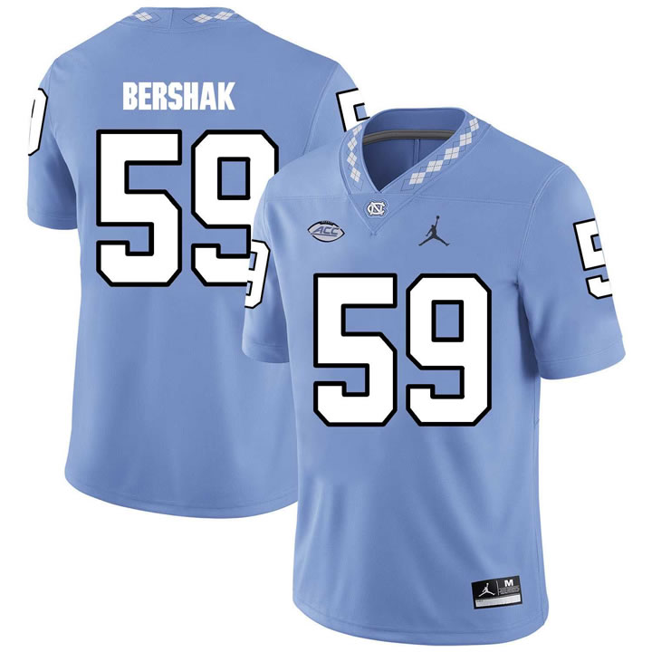 North Carolina Tar Heels #59 Andy Bershak Blue College Football Jersey